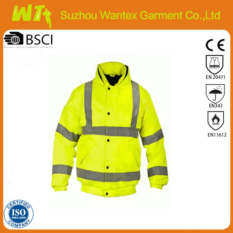 100% polyester Hi Vis Storm Bomber Jacket