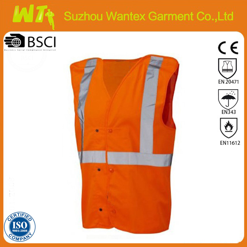 Hi vis reflective Heavy duty surveyor's safety vest waist