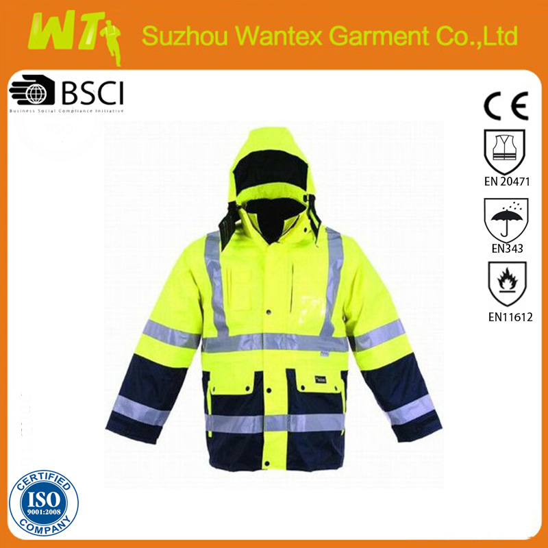 Average Hi-viz Hoodie warm mens Winter parka With reflective tapes
