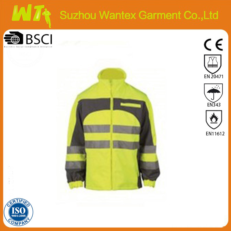 YELLOW GREY HIGH VISIBILITY SOFTSHELL JACKET EN471 CLASS 2