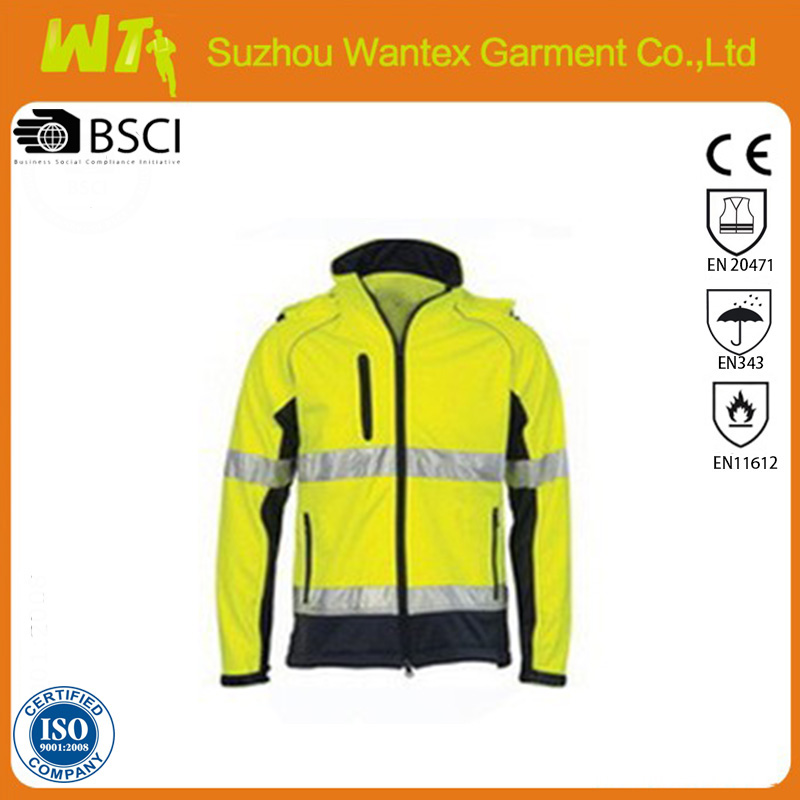 Hi Vis Full Zip D/N Softshell Jacket with Generic R/Tape