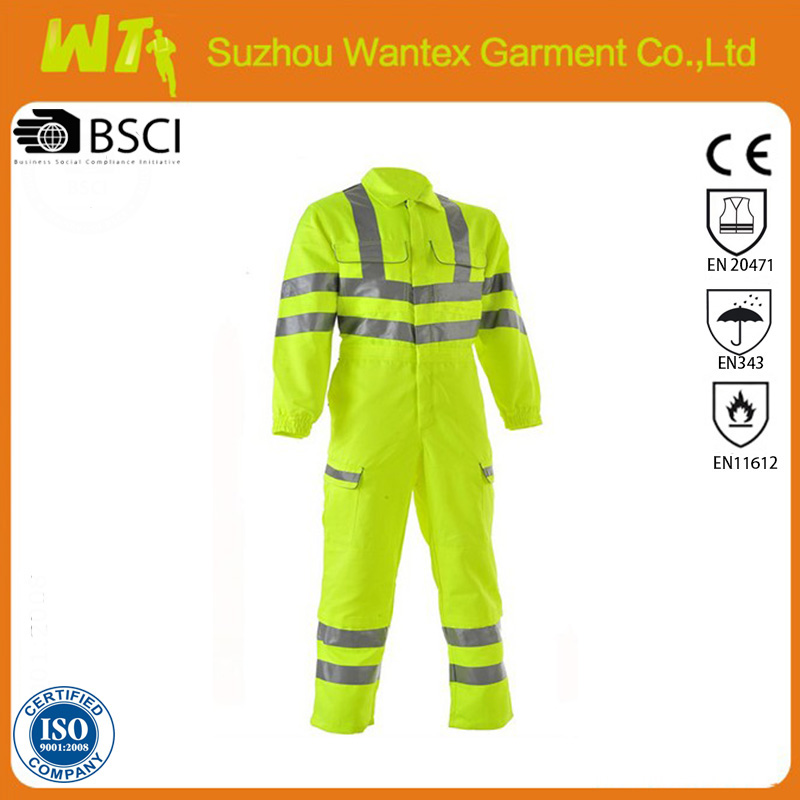 High Vis Reflectiv Safety Yellow Overalls