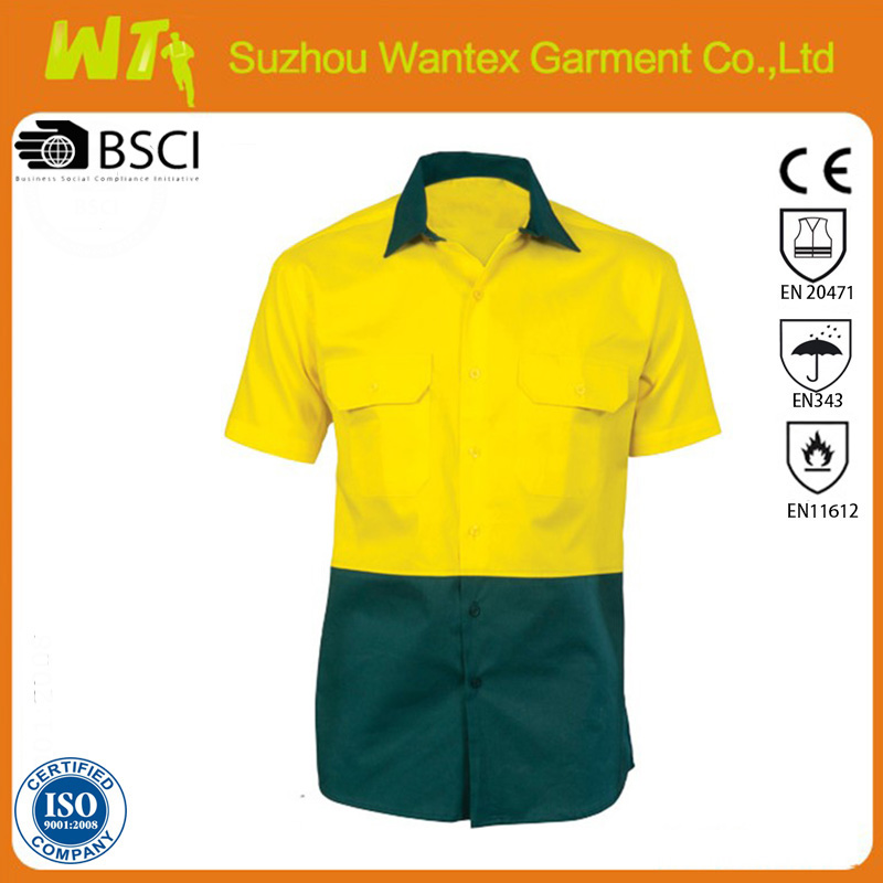 High visibility Anti-UV safety outdoor 100% polyester safety t-shirt