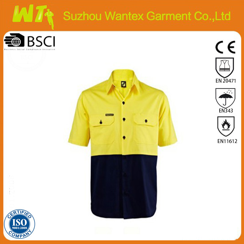 LIGHTWEIGHT HI VIS TWO TONE SHORT SLEEVE SHIRT