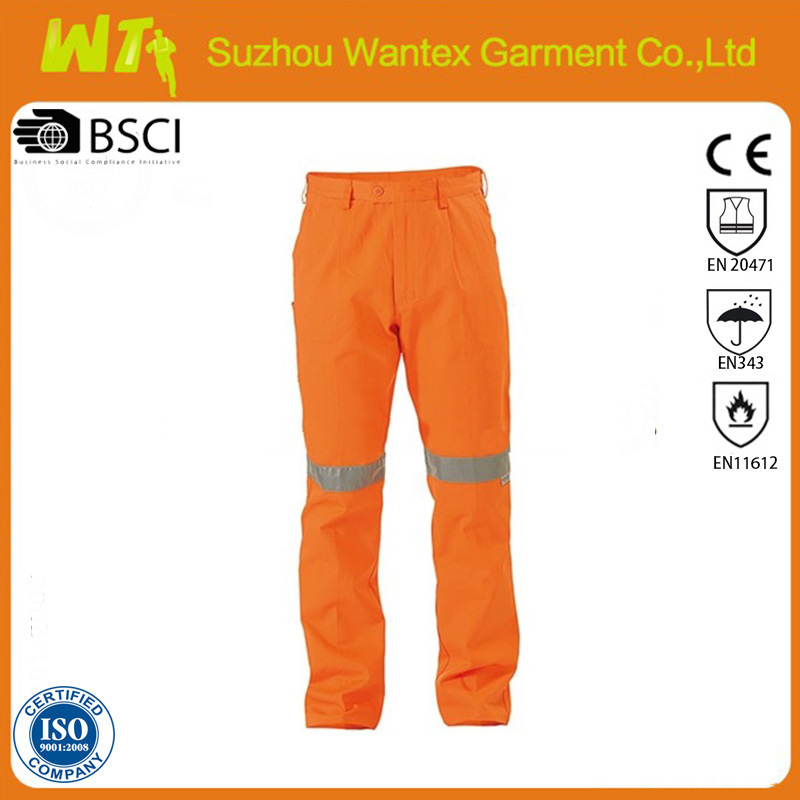 Orange cargo Work Pant with refelctive Tape