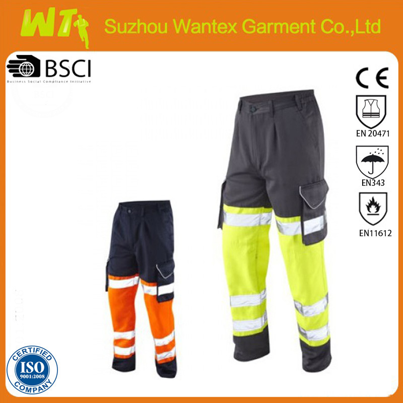 Hi vis safety reflective cotton work pant