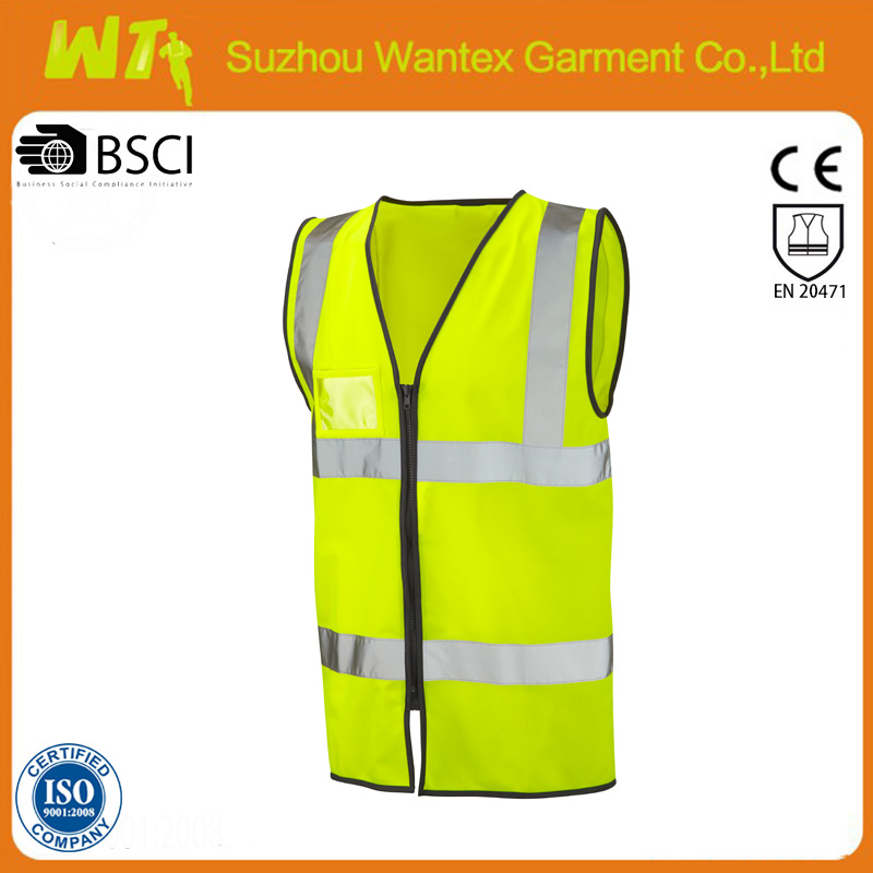 EN 471 zipped waistcoat safety vest sleeveless work vest