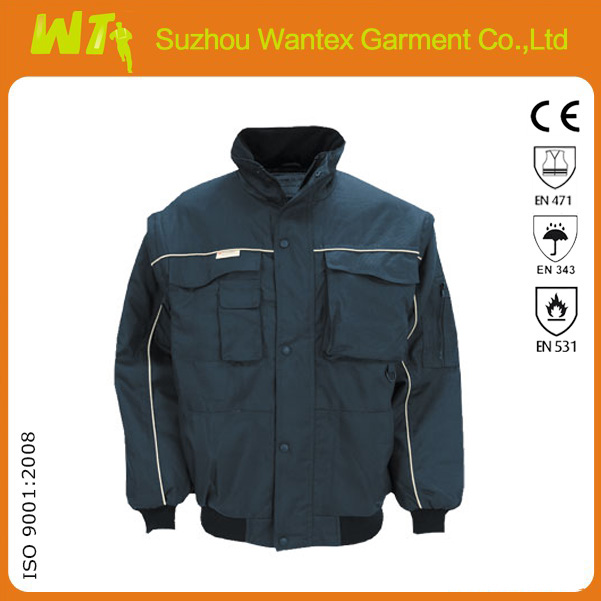 Heavy waterproof polyester quilted work jacket