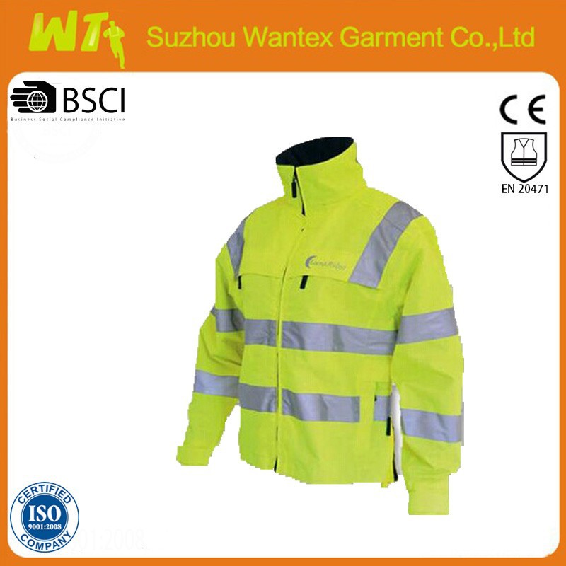 newly style 3M sublimation gear 100% POLYESTER EN471 HI-VIZ YELLOW JACKETS