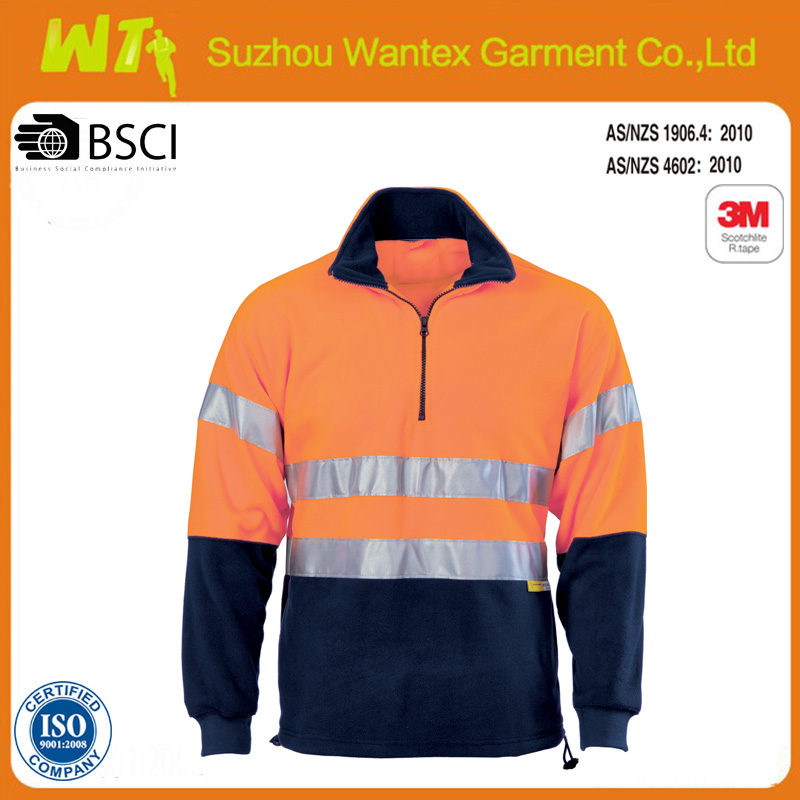 HiVis Two Tone 1/2 Zip Polar Fleece with R/Tape