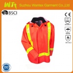 Mens Orange Flame-Resistant High Visibility PVC Work Jacket 6310J
