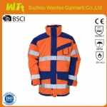 High Visibility Reflective Hoodie Winter parka With reflective tapes