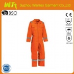 Men's 100% cotton 3M reflective stripe coverall workwear