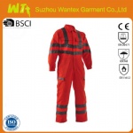 Hi Vis Safety Reflective Overalls , Red