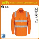 HiVis Cool-Breeze Cotton Shirt with Hoop & Shoulder CSR R/Tape - L/S