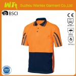Hi vis two tone 100% polyester orange navy safety t-shirt