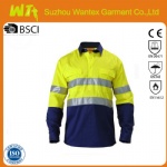 Hi Vis Drill Shirt 3M Reflective Tape - Long Sleeve