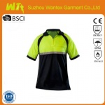 hi vis safety reflective short sleeve polo work shirt