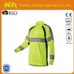 hi vis safety reflective long sleeve polo shirt