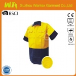 Lightweight Short Sleeve Hi Vis Cotton Drill Shirt