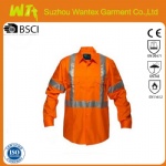 Hi Vis Safety reflective Cotton Drill Long Sleeve Shirtt