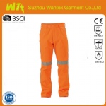 Orange cargo Work Pant with refelctive Tape
