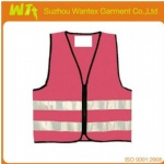 Pink high visibility reflective children's safety vest