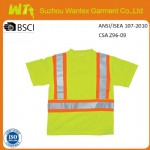 ANSI safety gear T-Shirt with Flat-Stitch contrast Panels
